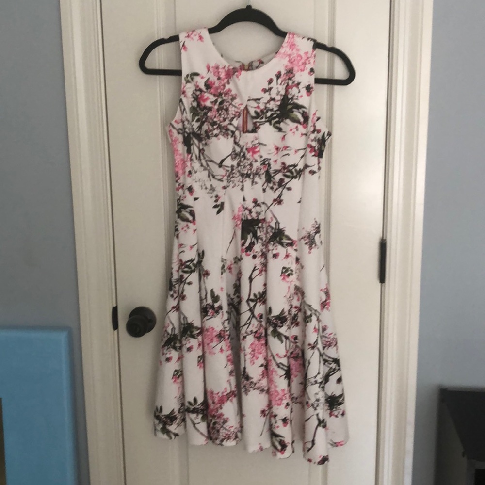 formal floral zip up dress